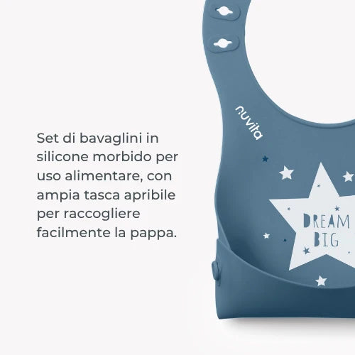 Set 2 Bavaglini in silicone Nuvita