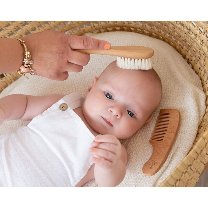 Spazzola e pettine in legno di faggio
