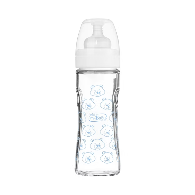 Biberon Vetro 6+ 300ml Azzurro