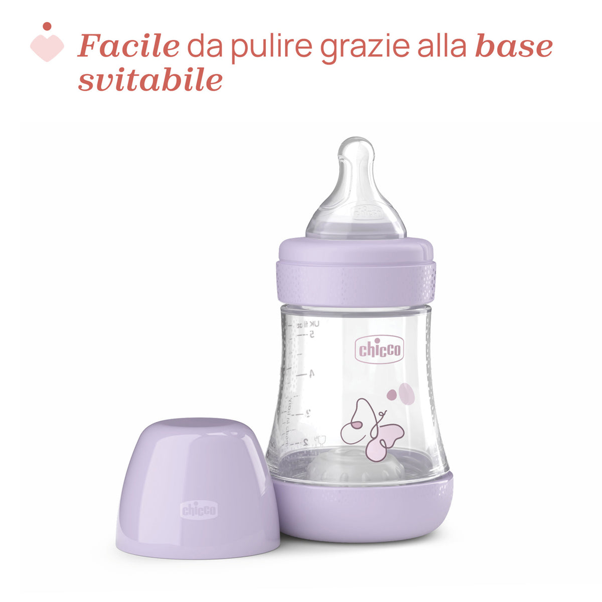Biberon Perfect 0+ 150ml in plastica lilla