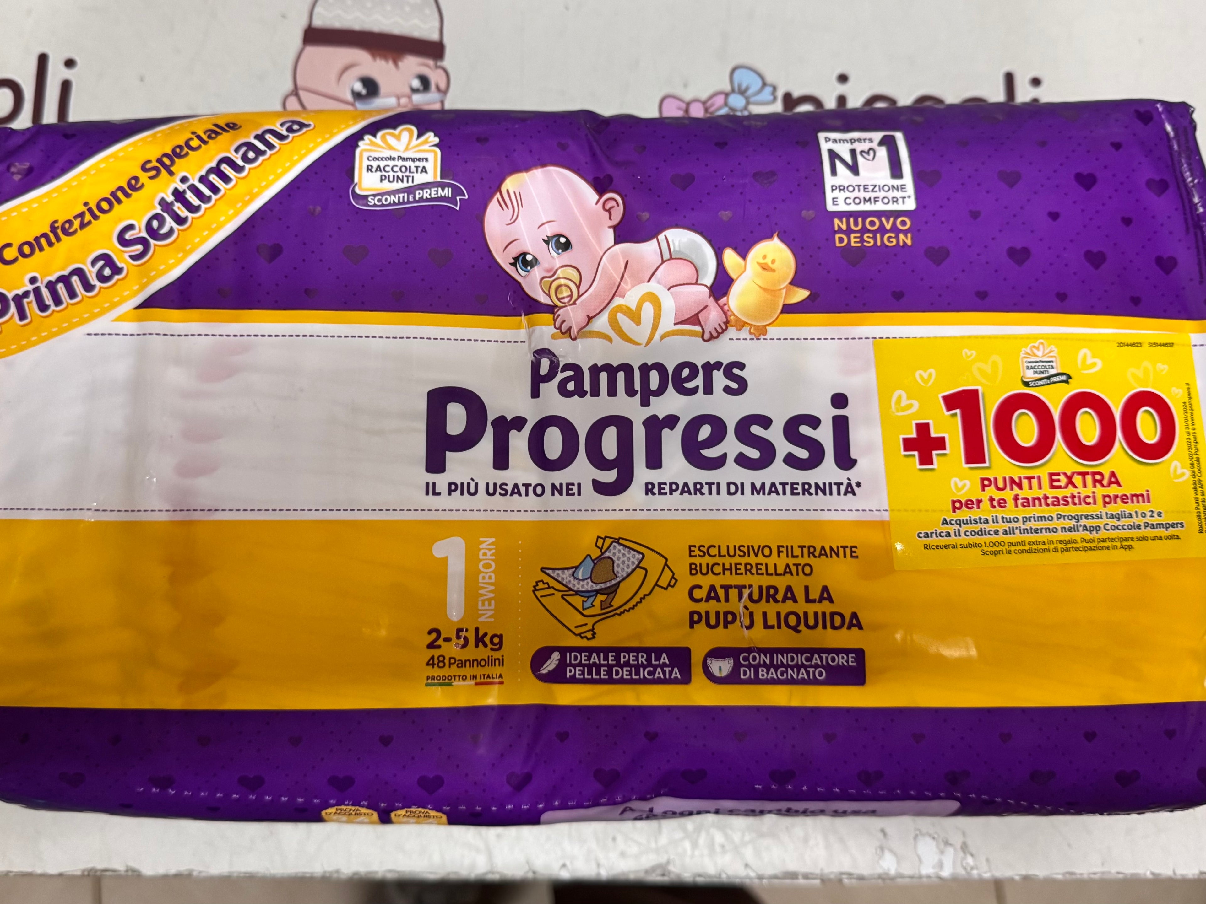 Pannolini Pampers progressi 1 pacco doppio