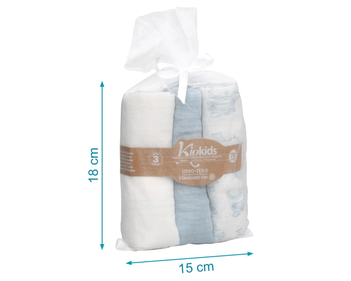 Set 3 Mussole KioKids blu