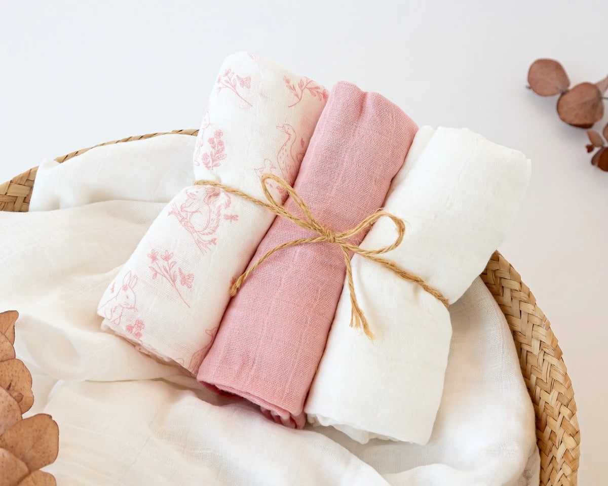 Set 3 Mussole KioKids rosa