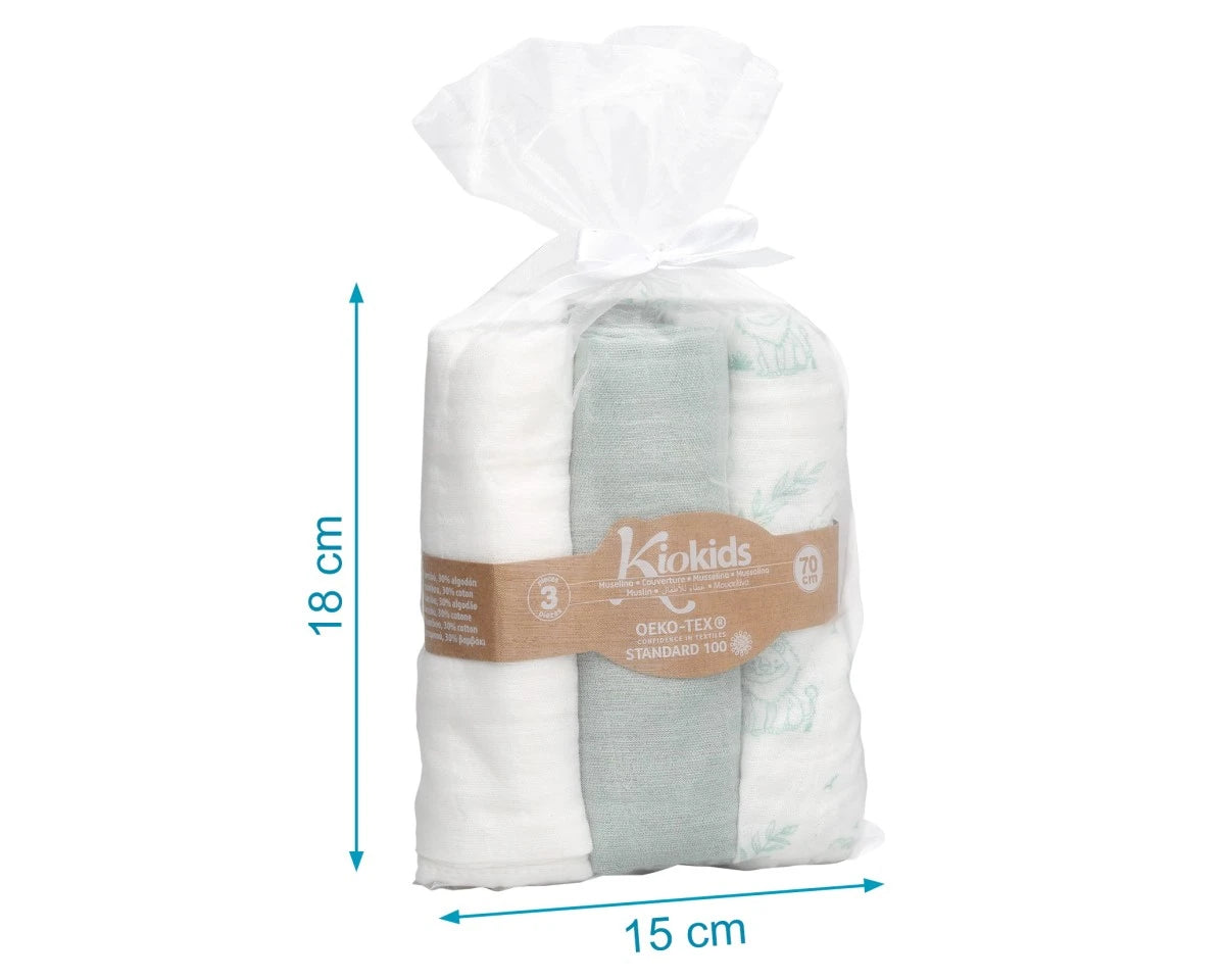 Set 3 Mussole KioKids verde