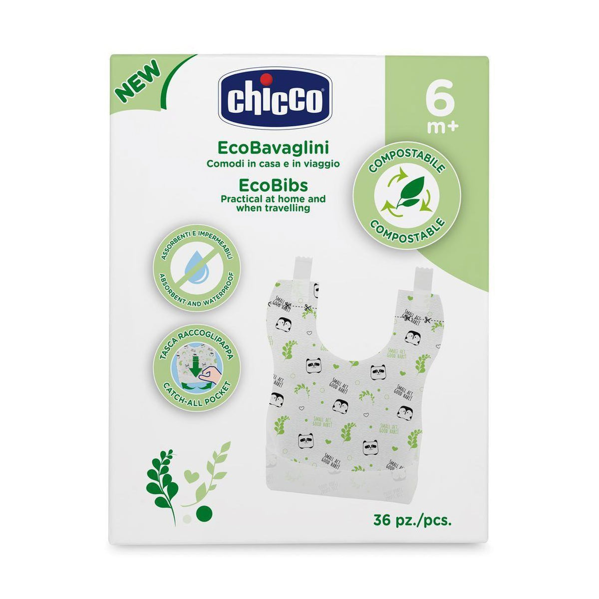 BAVAGLINI MONOUSO COMPOSTABILI 36PZ Chicco
